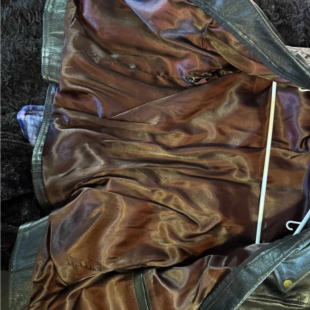 Black Leather Biker Jacket - Picture 3 of 3